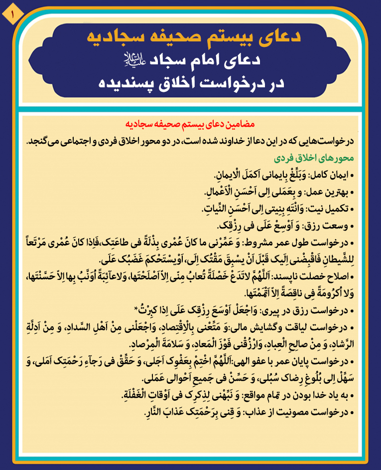 دعاى امام سجاد علیه السلام هنگامي كه پيشامدى او را اندوهناك می نمود