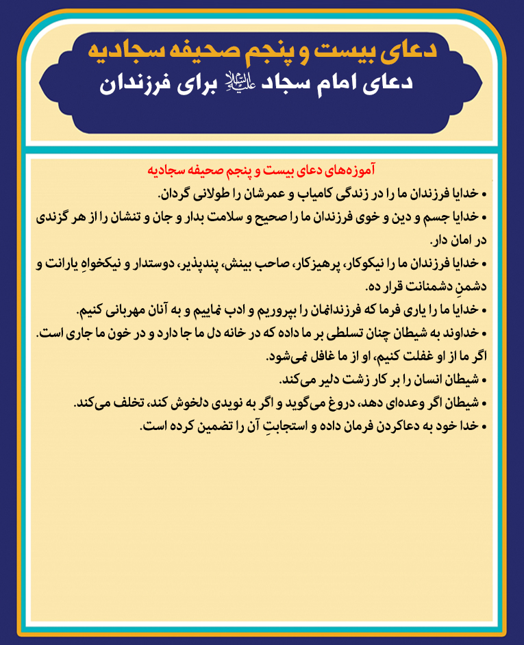 دعاى امام سجاد علیه السلام براى فرزندان