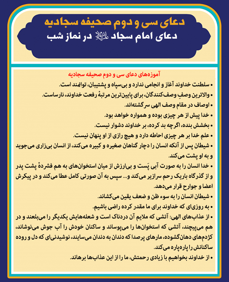 دعاى امام سجاد علیه السلام در نماز شب