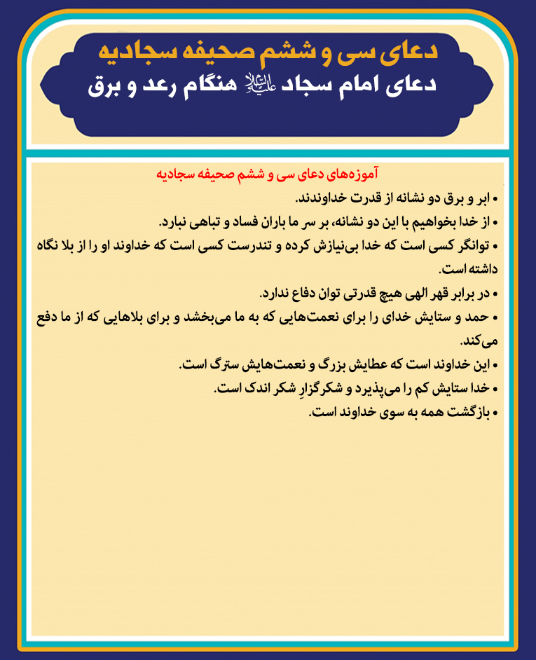 دعاى امام سجاد علیه السلام هنگام رعد و برق